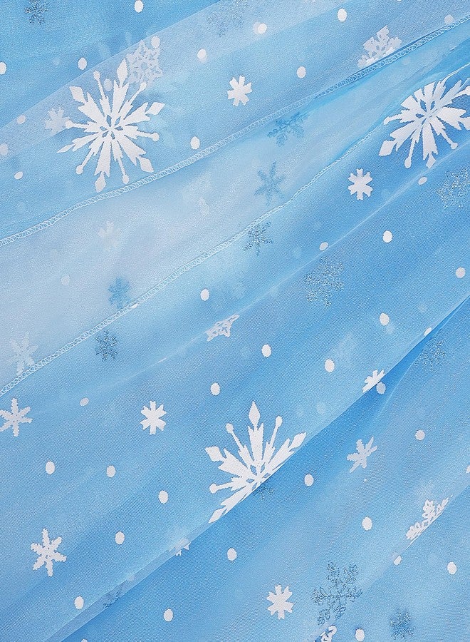 XEPST Princess Cape Princess Cloak for Girls, Princess Hooded Cape Sparkling Snowflake Cape Princess Dress Up Accessories for Halloween Christmas Costume Carnival Birthday Party Cosplay - Image 5